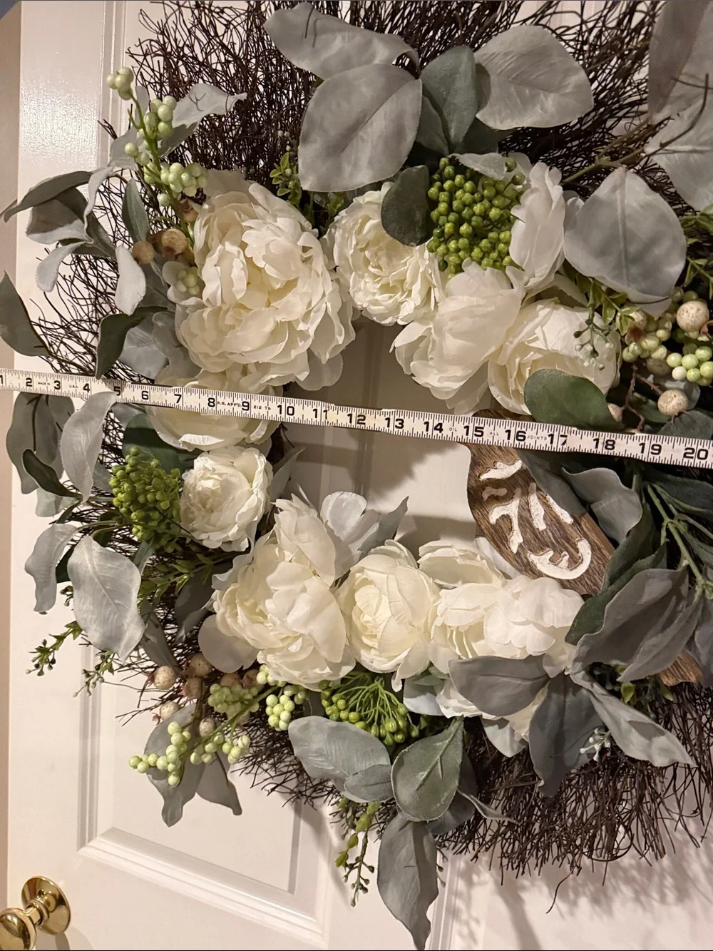 Ashland White Peony & Eucalyptus Decorative Wreath